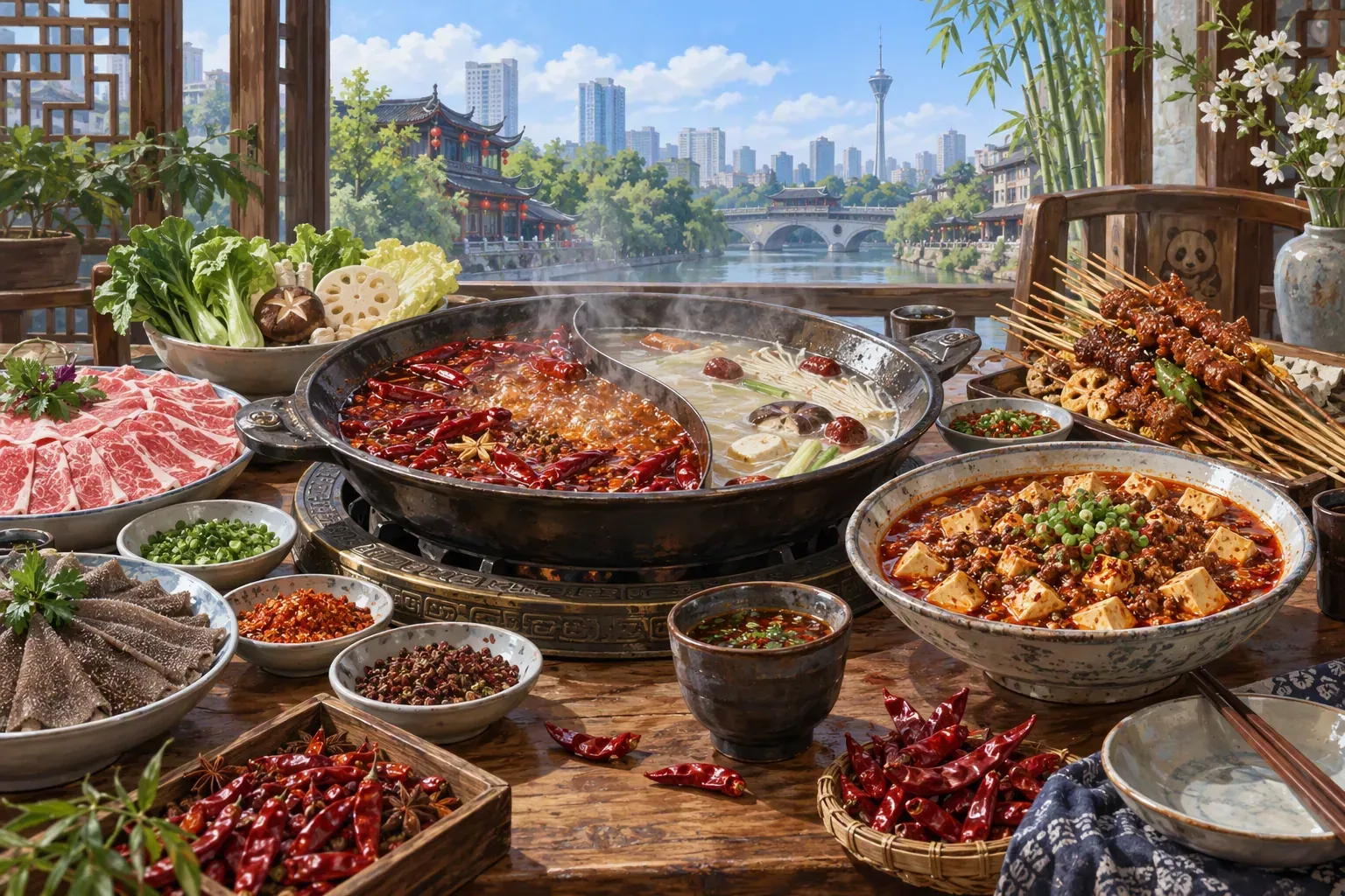 Chengdu Sichuan hotpot and dishes