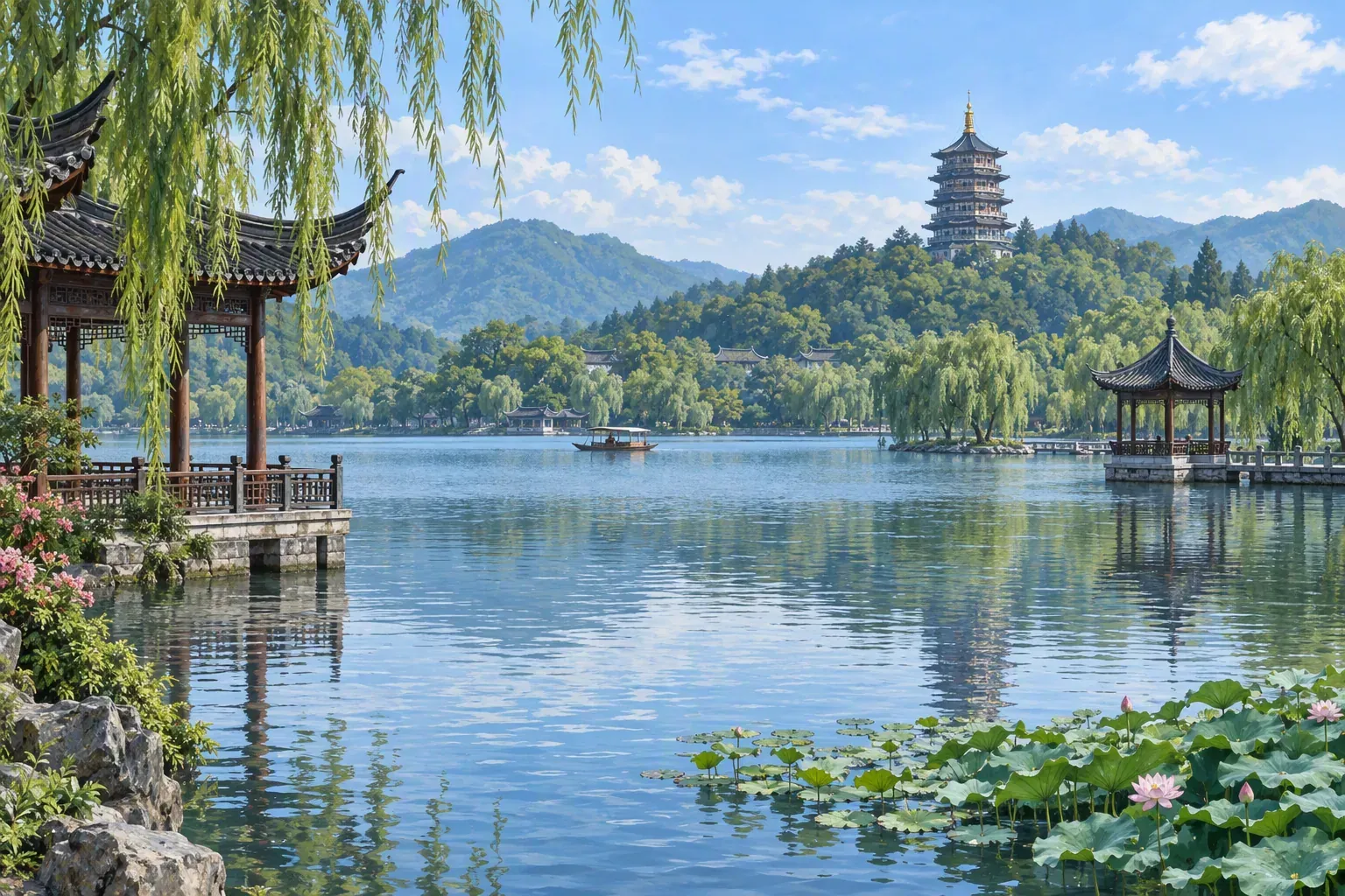 Hangzhou West Lake and Longjing tea culture
