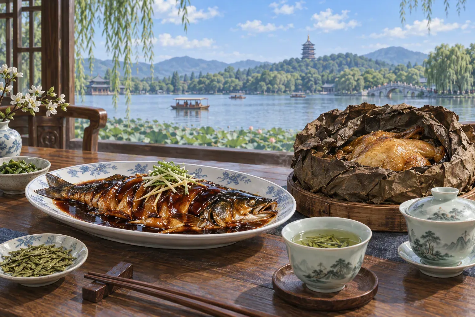 Hangzhou Hangzhou cuisine and Longjing tea
