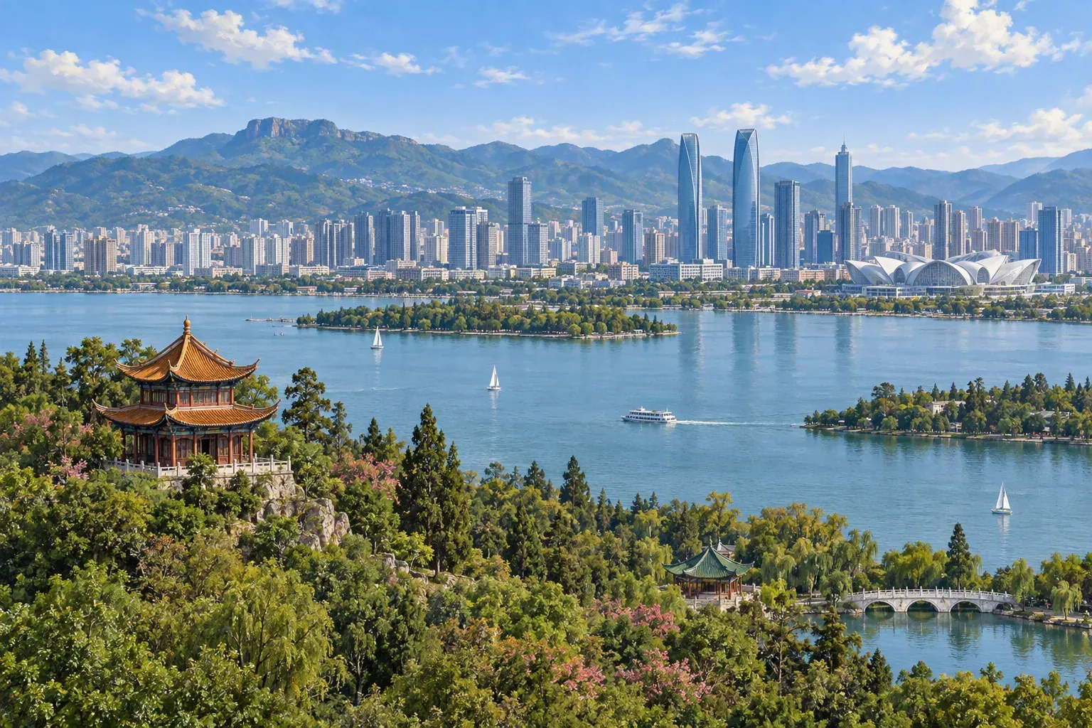 Illustration of studying and living in Kunming
