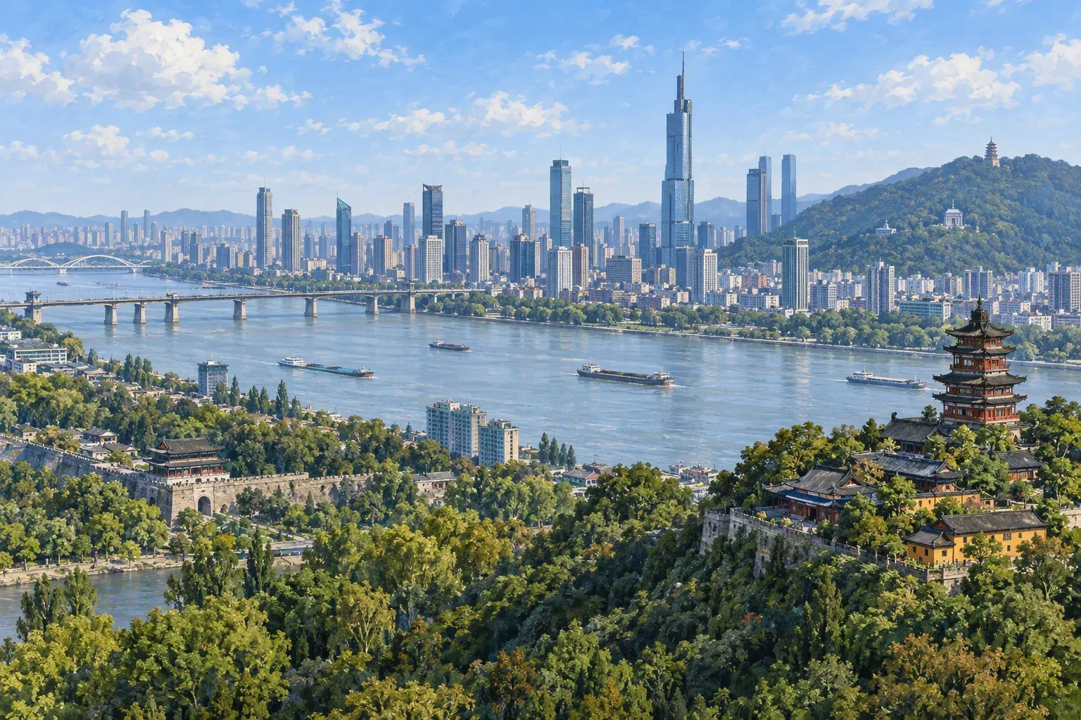 Illustration of studying and living in Nanjing