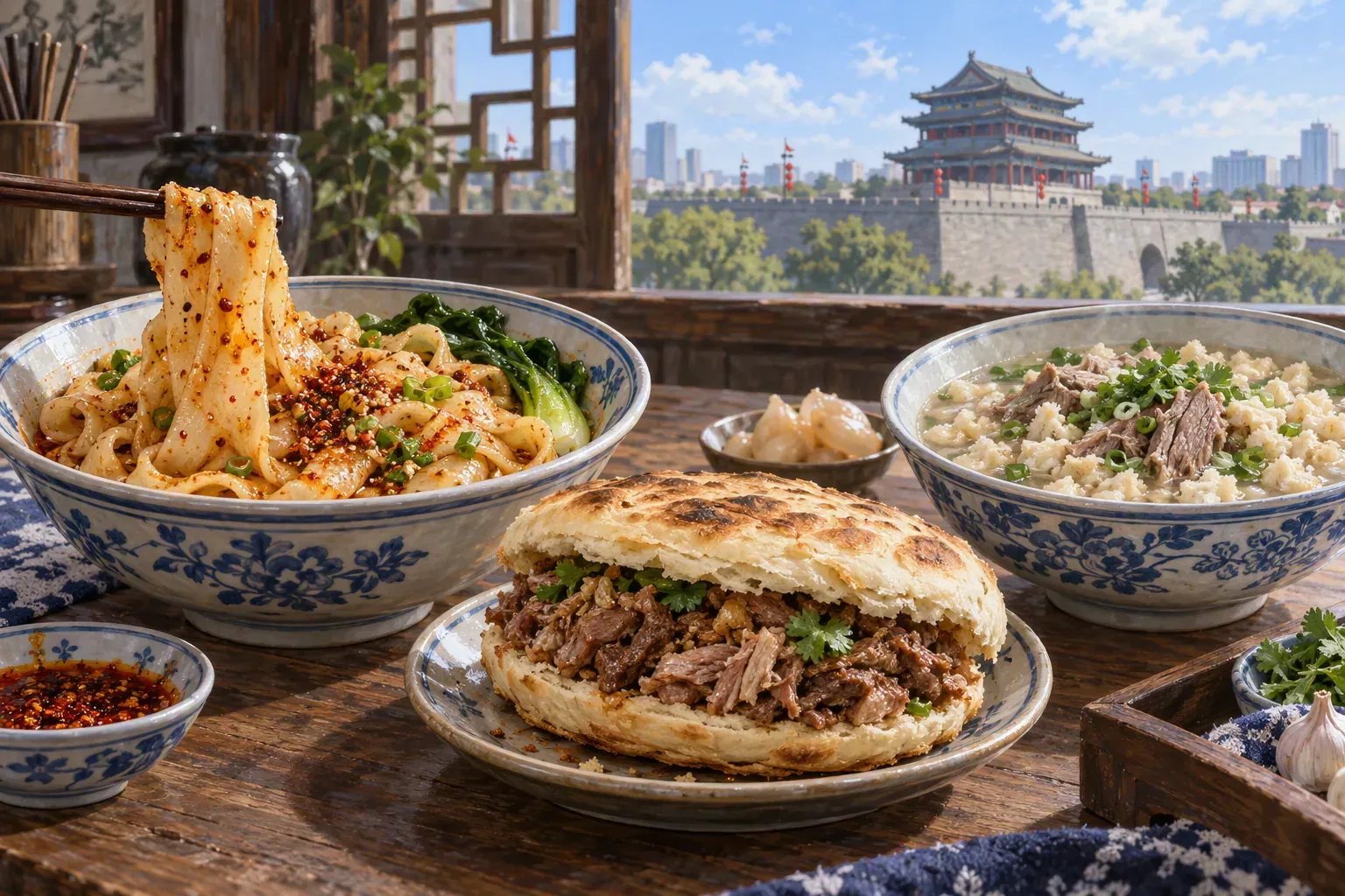 Xi'an food: paomo and biangbiang noodles